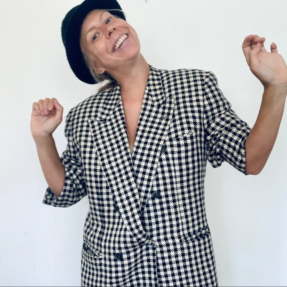 Iconic Alan Austin checkered blazer 80’s vintage - Picture 2 of 8